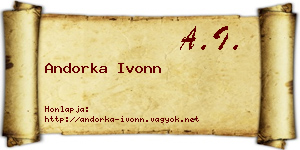 Andorka Ivonn névjegykártya